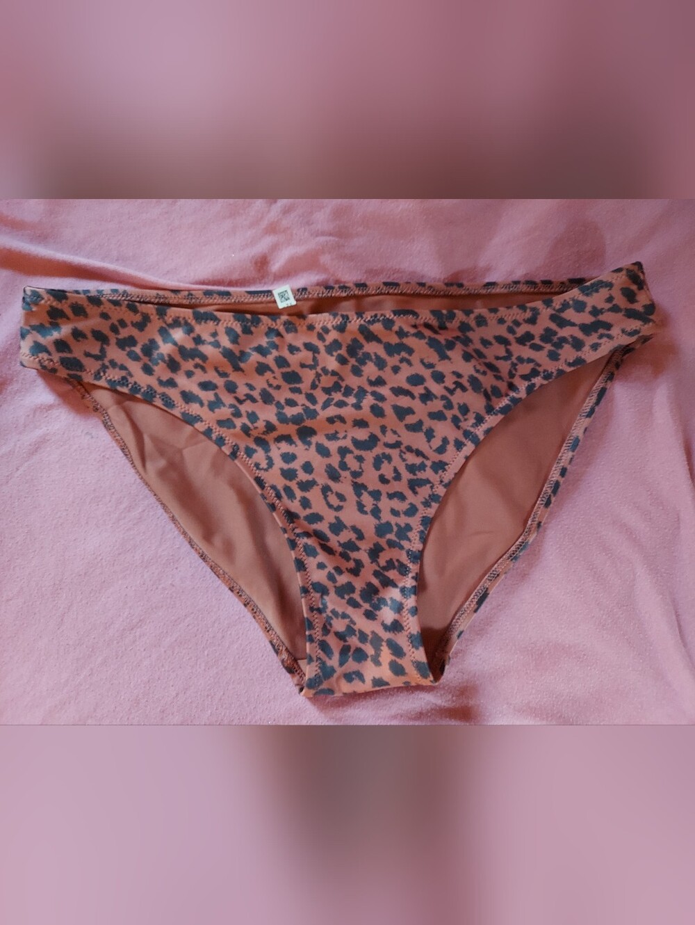 aerie Women's Leopard-Trim Bikini Bottom in Rust